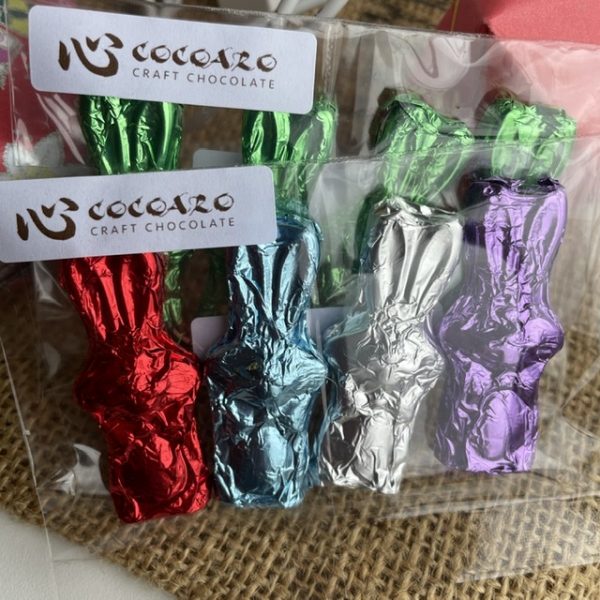 4 foil wrapped mini bunnies